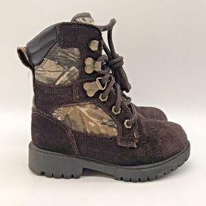 Realtree Camo Muhzell Waterproof Thinsulate Youth 12 Brown Suede Lace Up Hiking